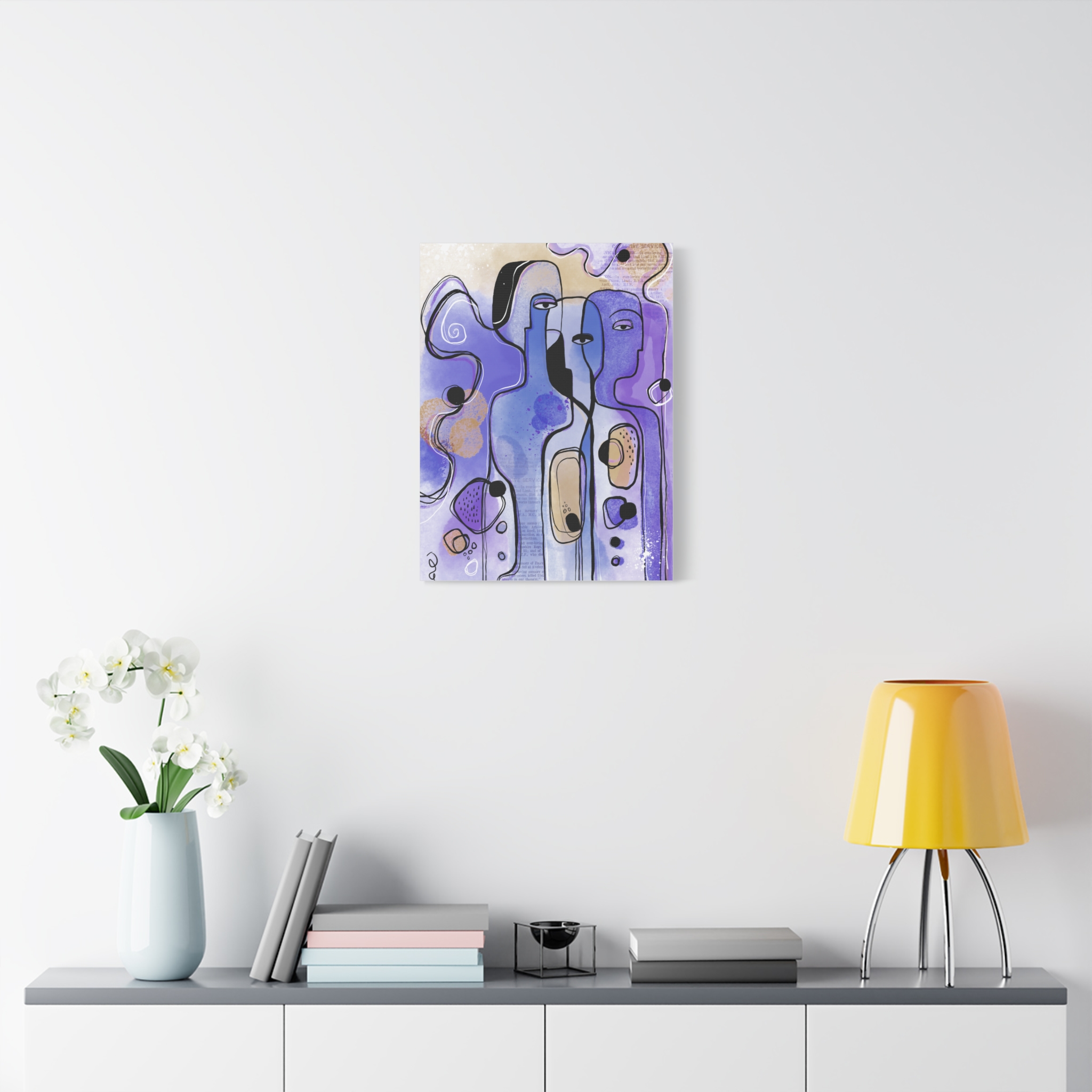 Abstract Purple Figures Matte Canvas Art - Stretched Wall Decor - Image 31