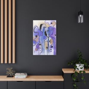 Abstract Purple Figures Matte Canvas Art - Stretched Wall Decor
