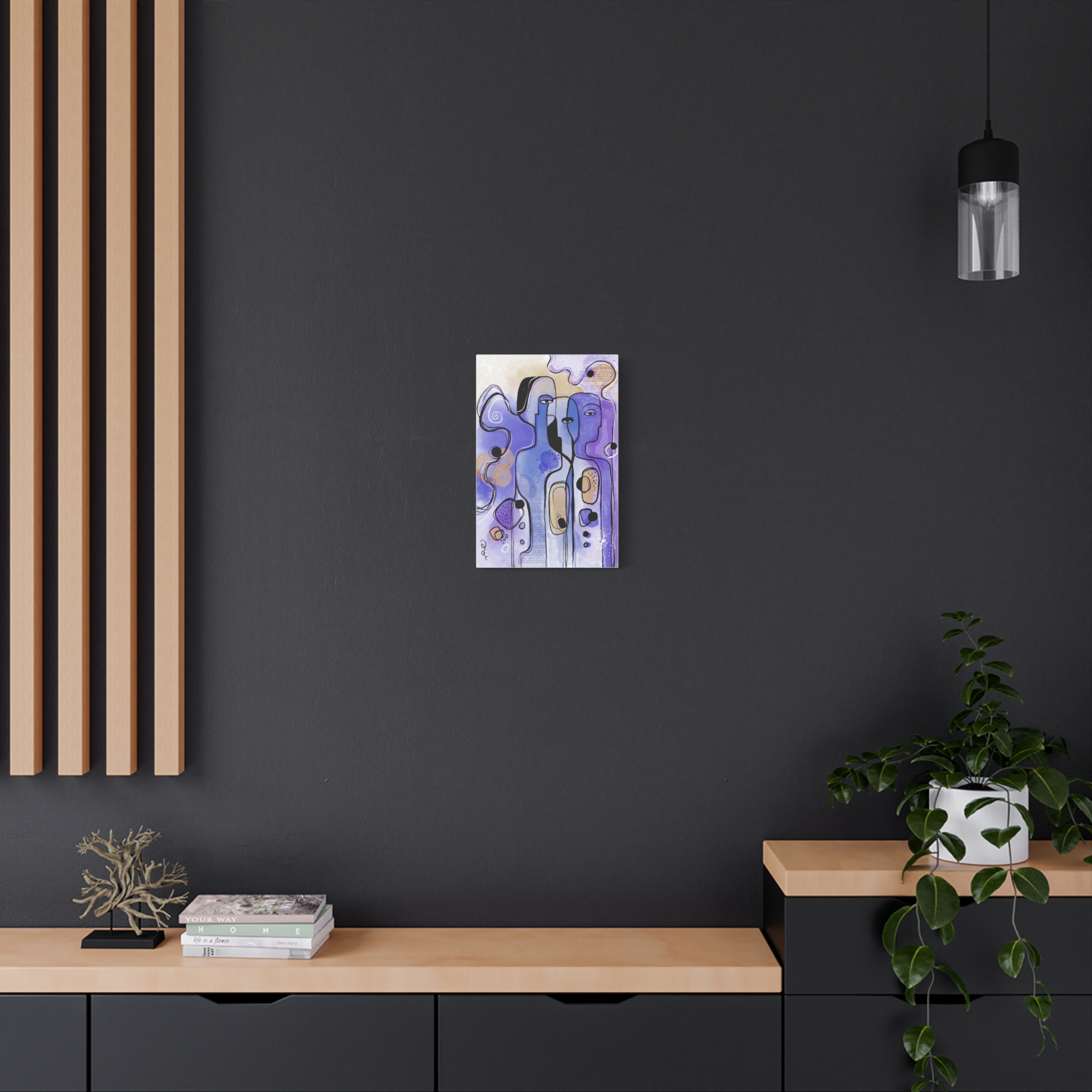 Abstract Purple Figures Matte Canvas Art - Stretched Wall Decor - Image 20