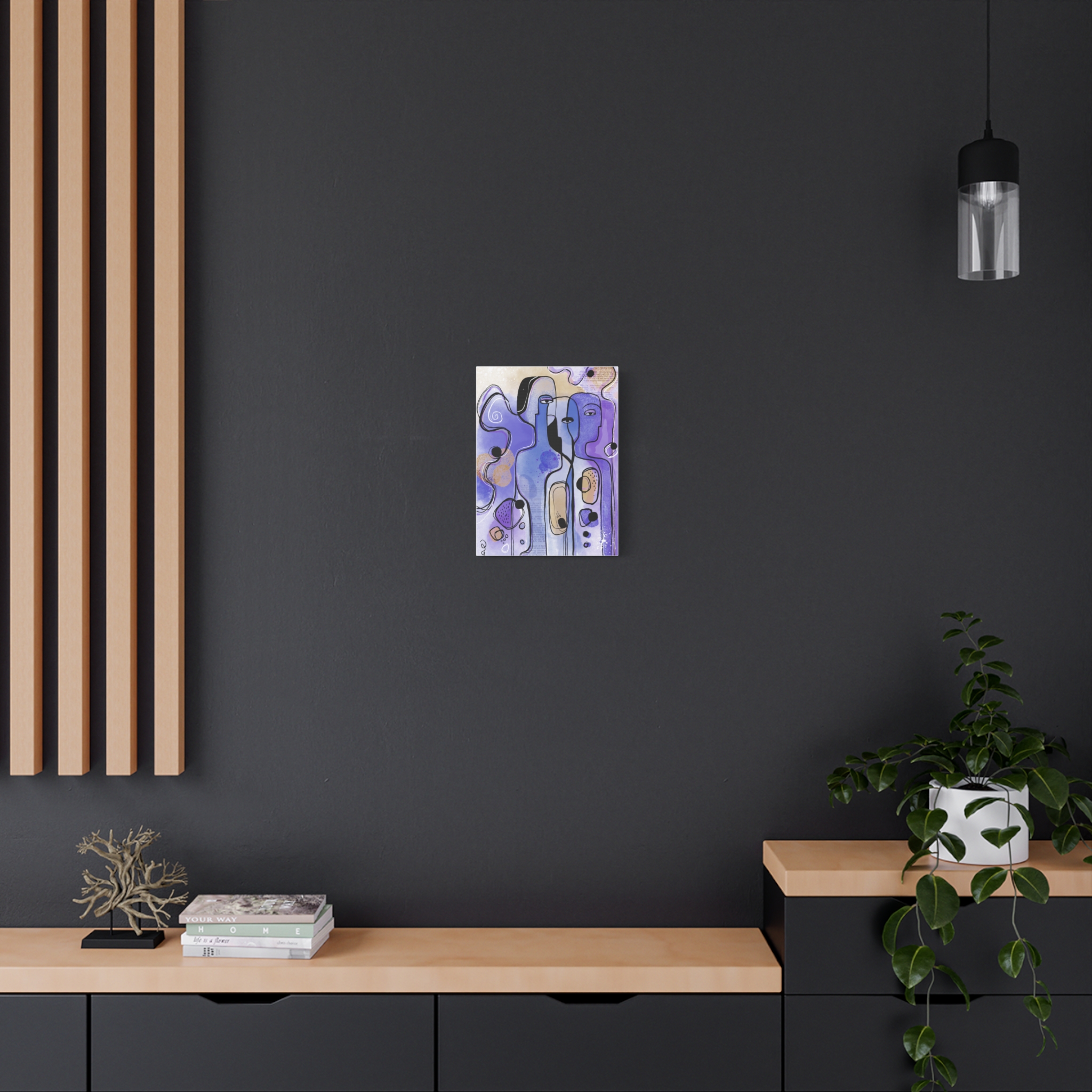 Abstract Purple Figures Matte Canvas Art - Stretched Wall Decor - Image 16