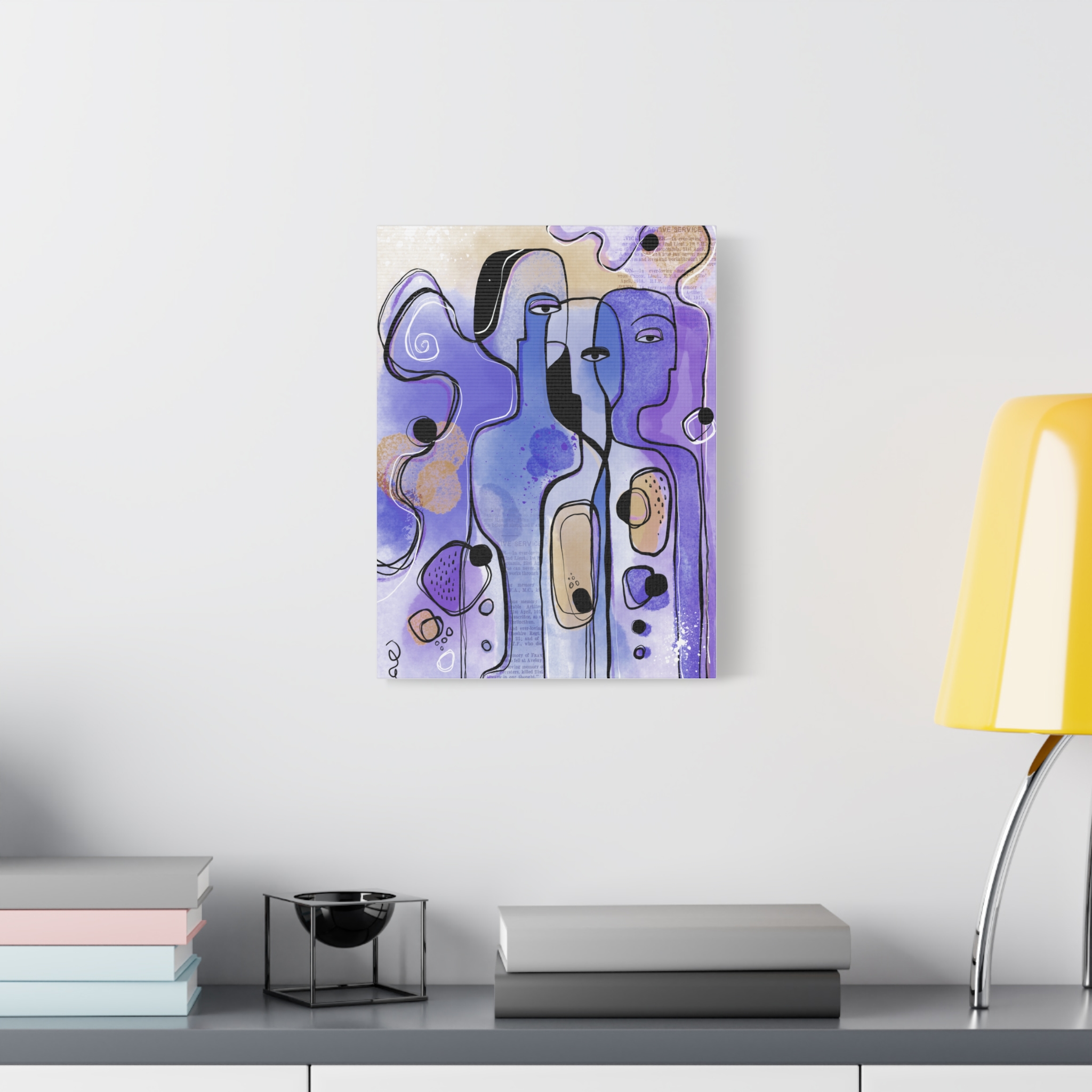 Abstract Purple Figures Matte Canvas Art - Stretched Wall Decor - Image 15