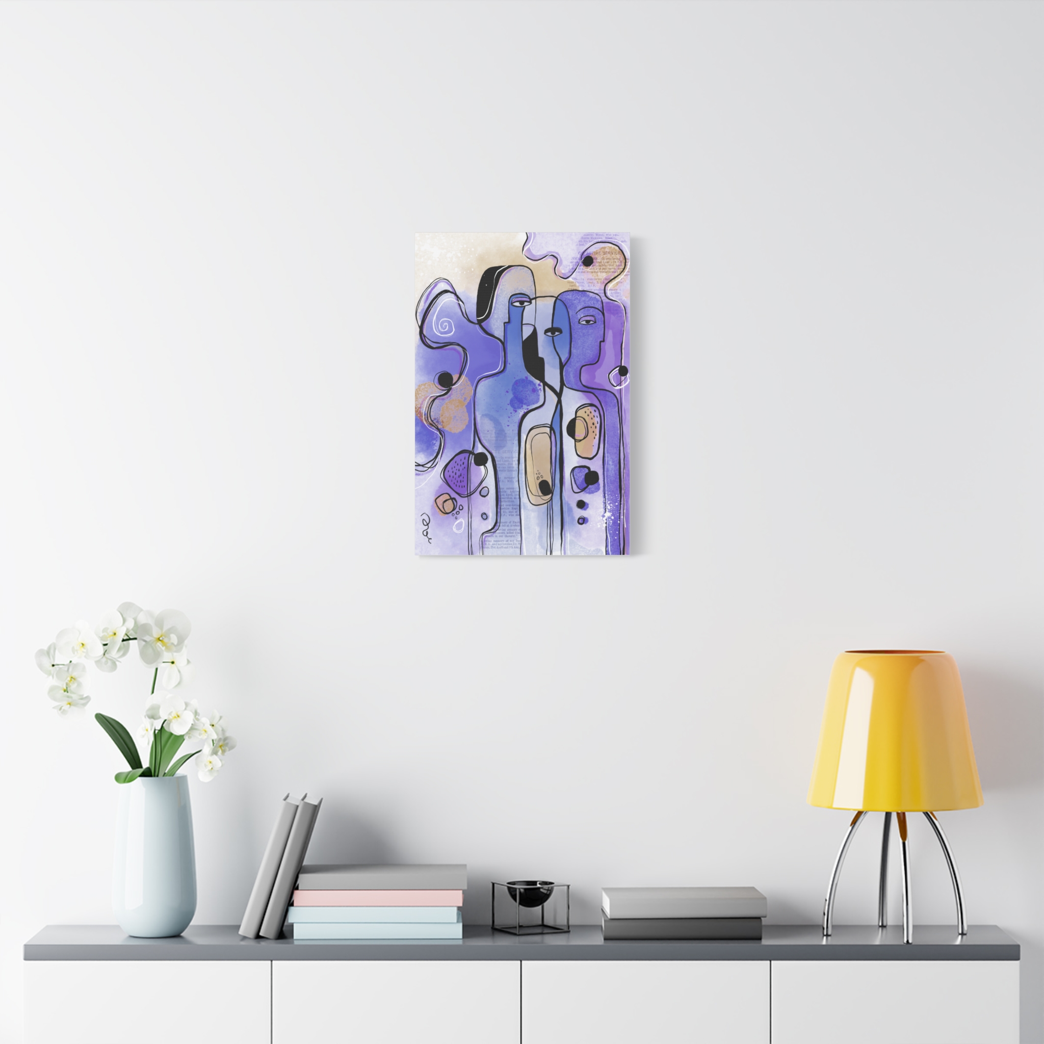 Abstract Purple Figures Matte Canvas Art - Stretched Wall Decor - Image 27