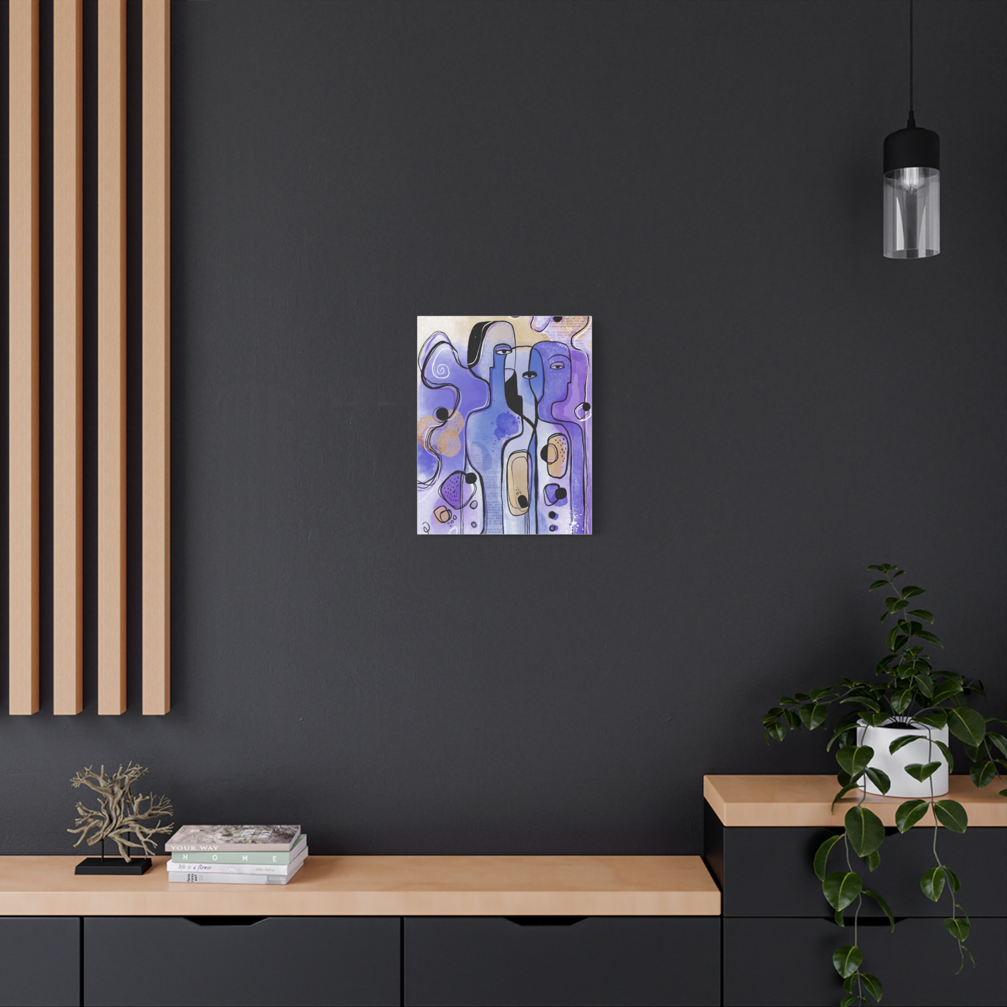 Abstract Purple Figures Matte Canvas Art - Stretched Wall Decor - Image 24