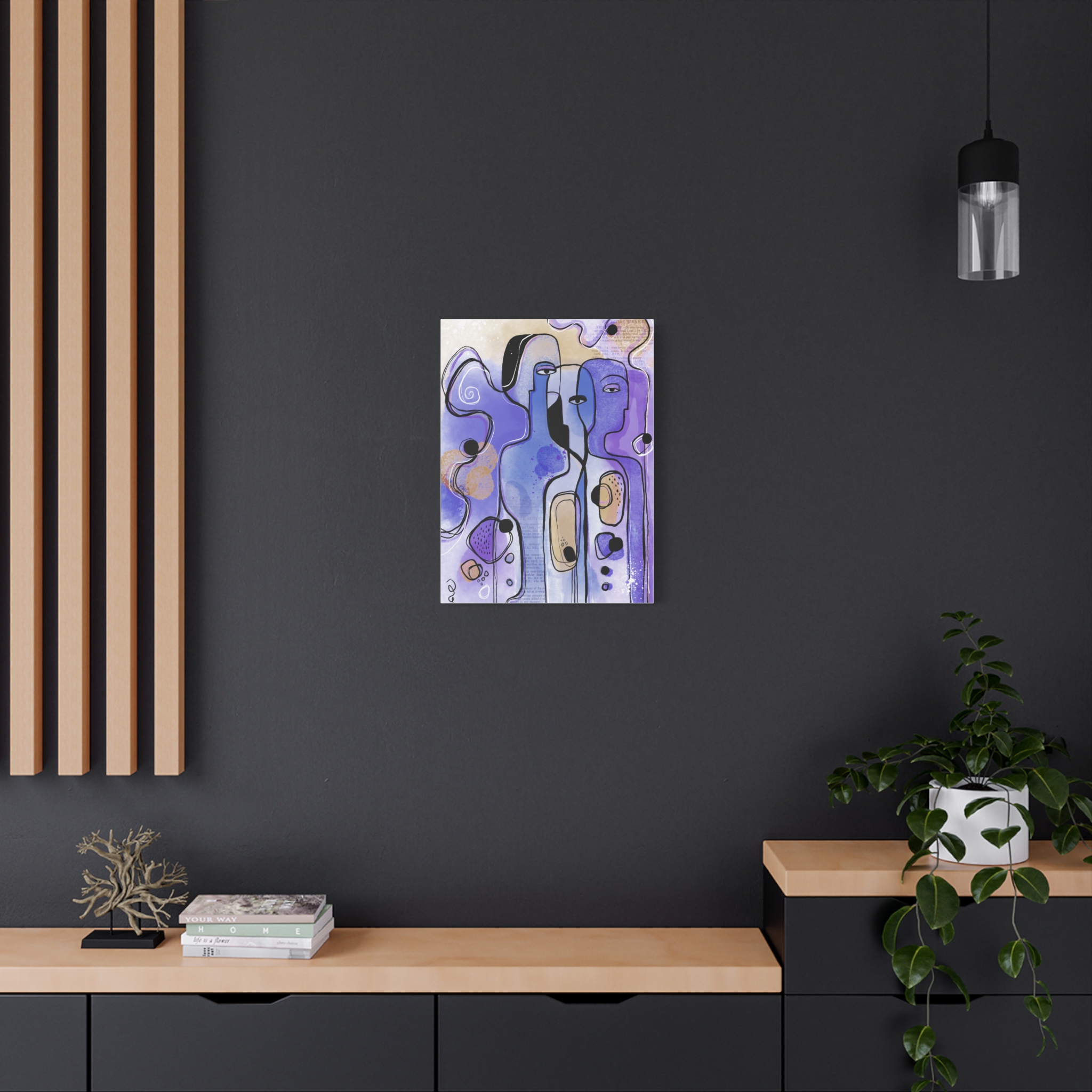 Abstract Purple Figures Matte Canvas Art - Stretched Wall Decor - Image 32