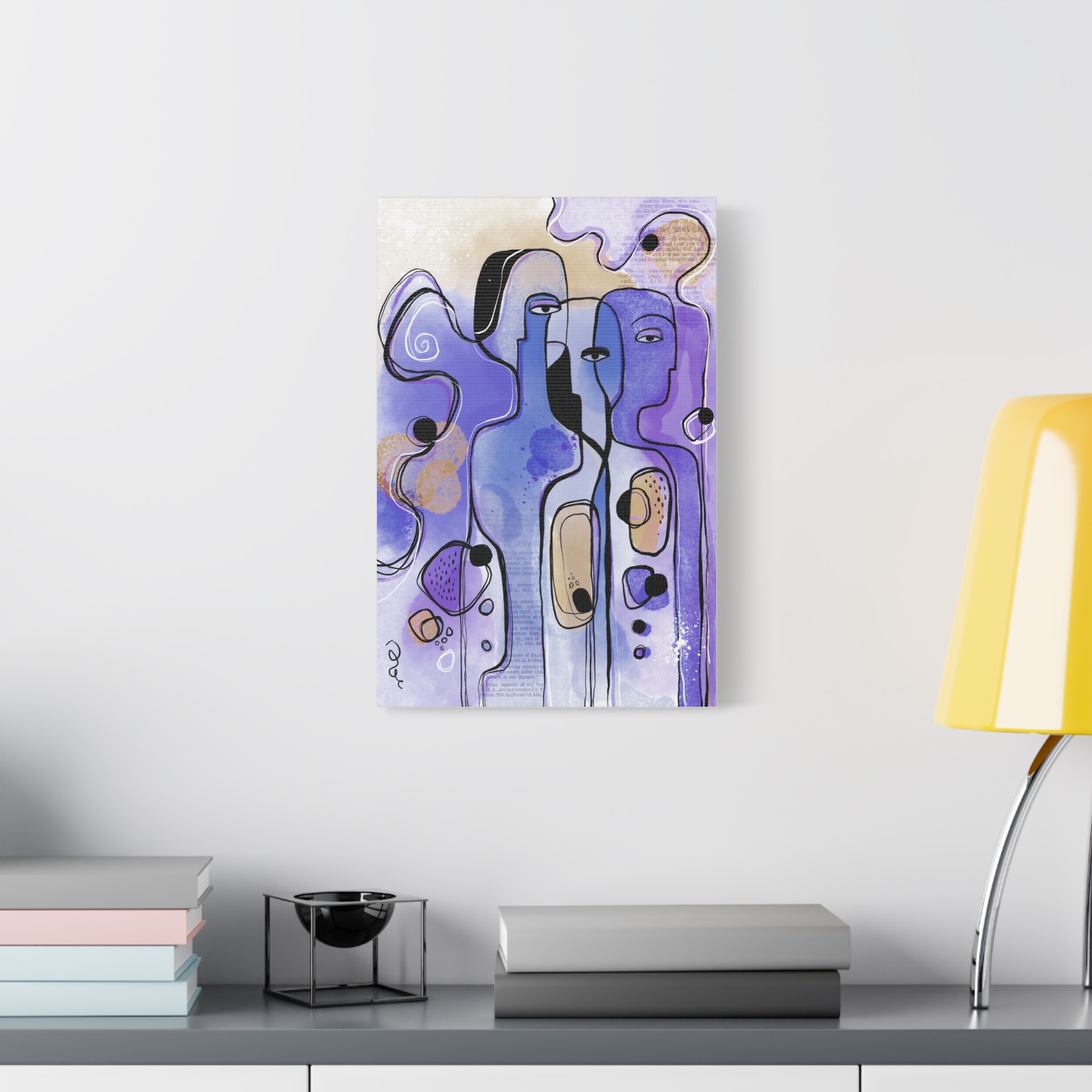 Abstract Purple Figures Matte Canvas Art - Stretched Wall Decor - Image 19