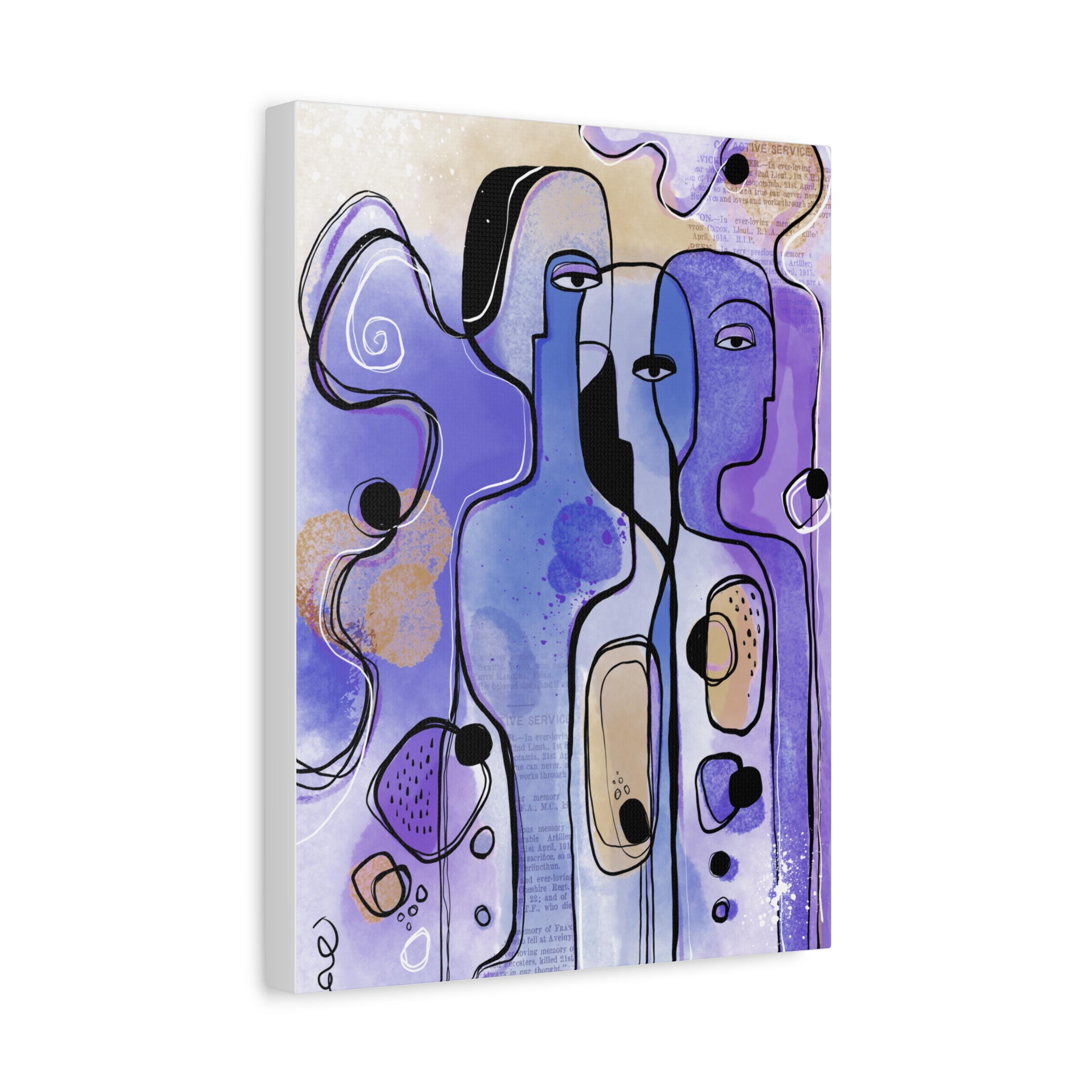 Abstract Purple Figures Matte Canvas Art - Stretched Wall Decor - Image 14