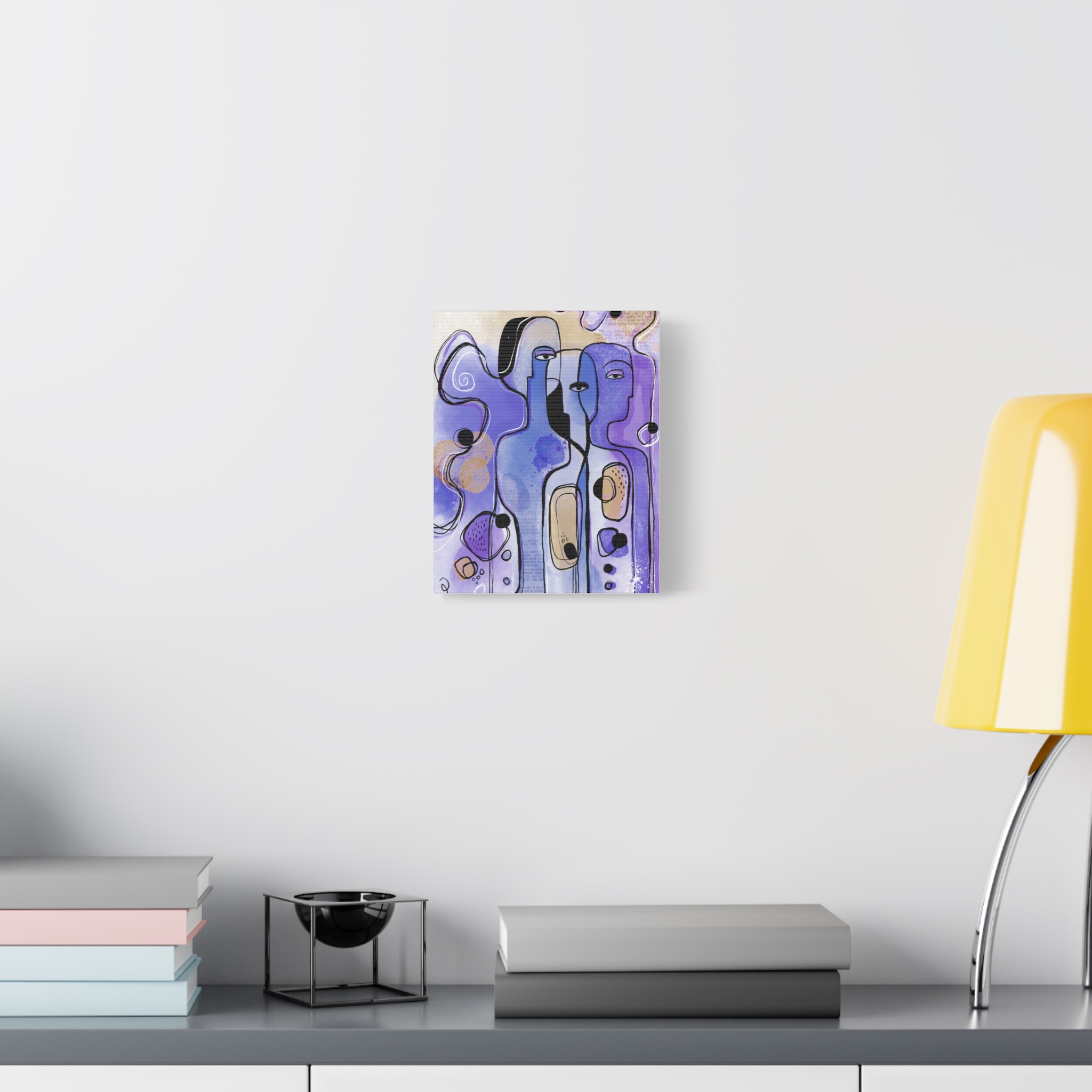 Abstract Purple Figures Matte Canvas Art - Stretched Wall Decor - Image 7