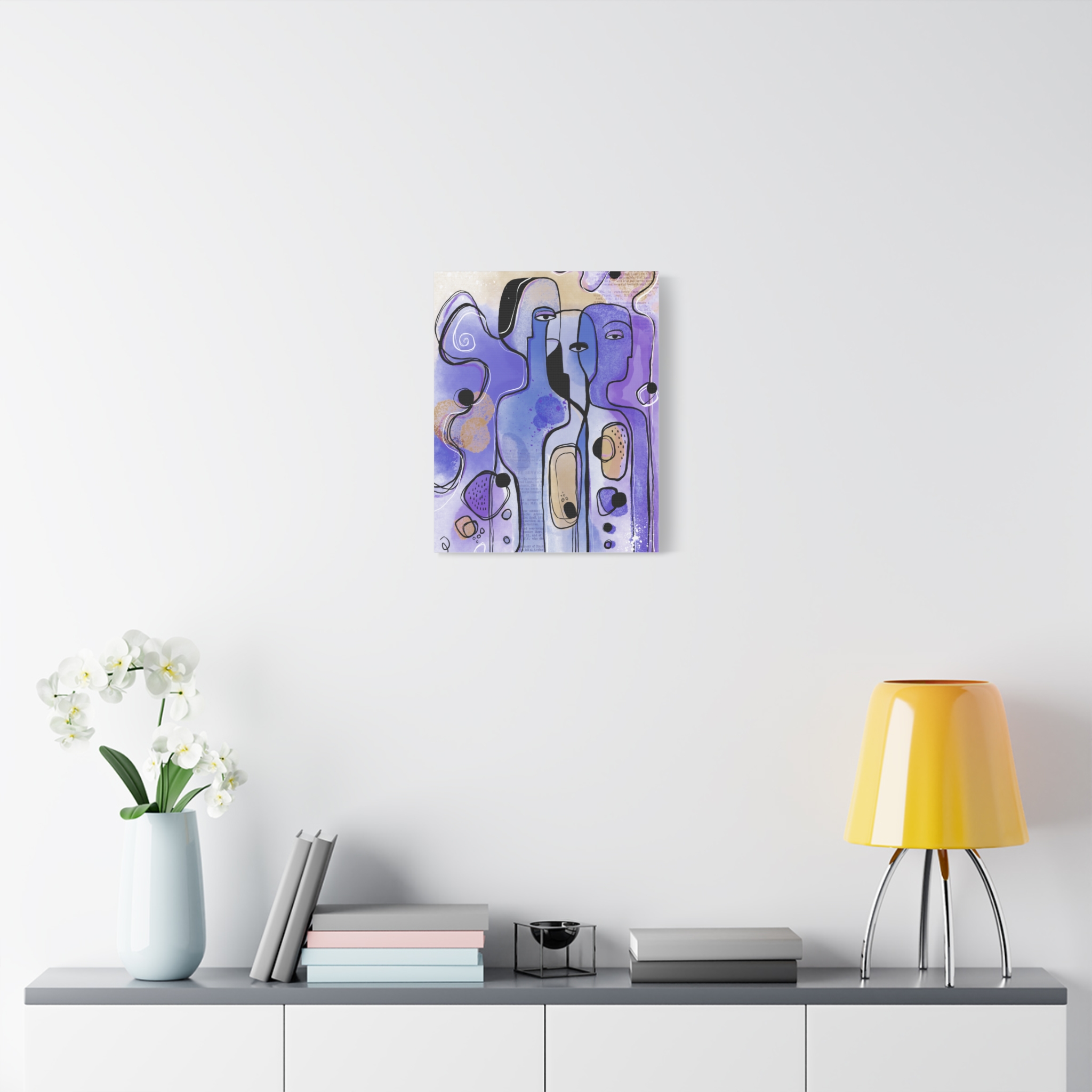 Abstract Purple Figures Matte Canvas Art - Stretched Wall Decor - Image 23
