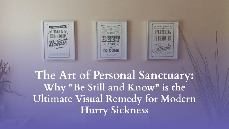 The Art of Personal Sanctuary: Why "Be Still and Know" is the Ultimate Visual Remedy for Modern Hurry Sickness