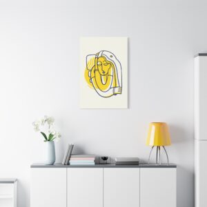 Abstract Yellow Line Art Canvas — Modern Minimalist Wall Art