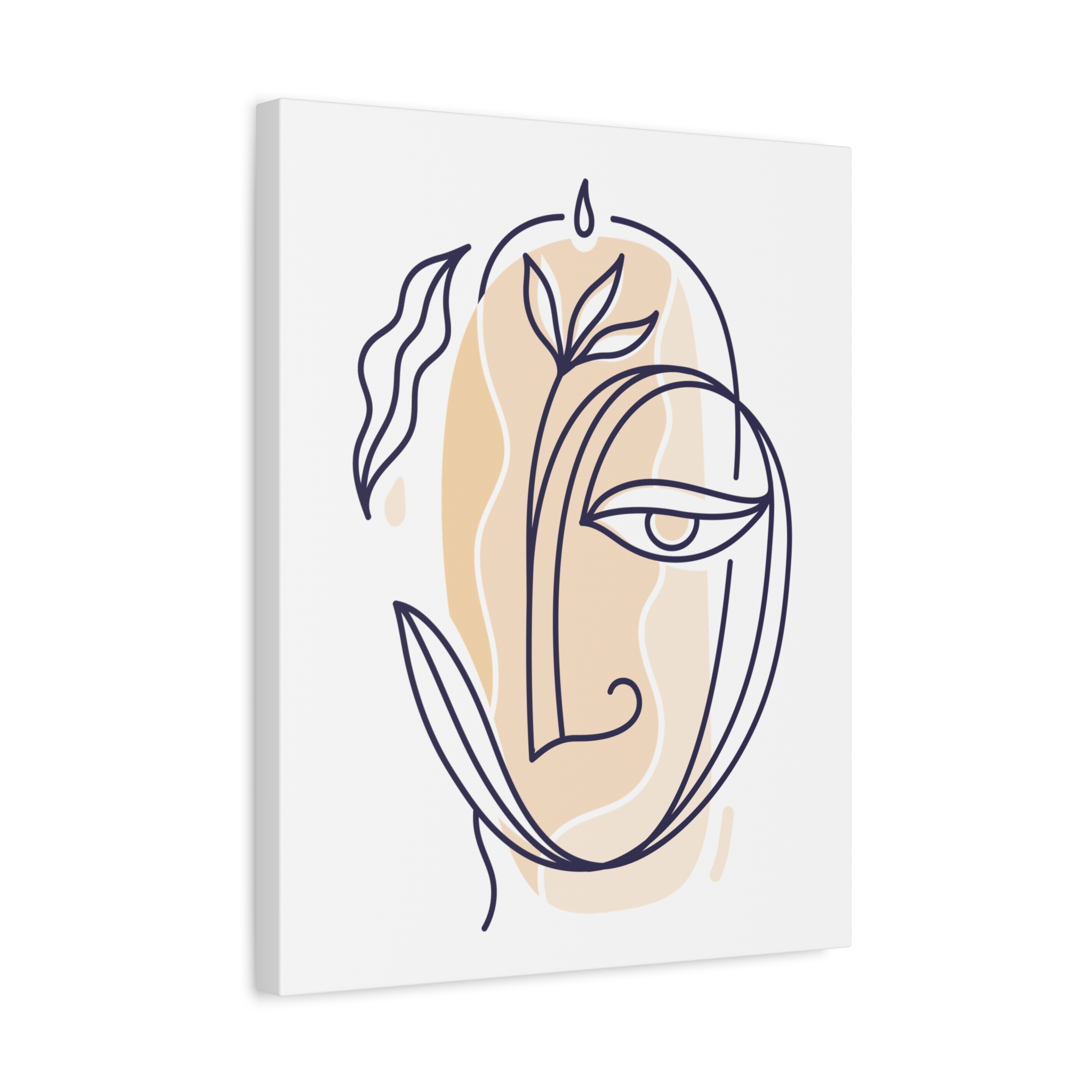 Abstract Line Art Face Canvas – Minimal Botanical Wall Art - Image 14