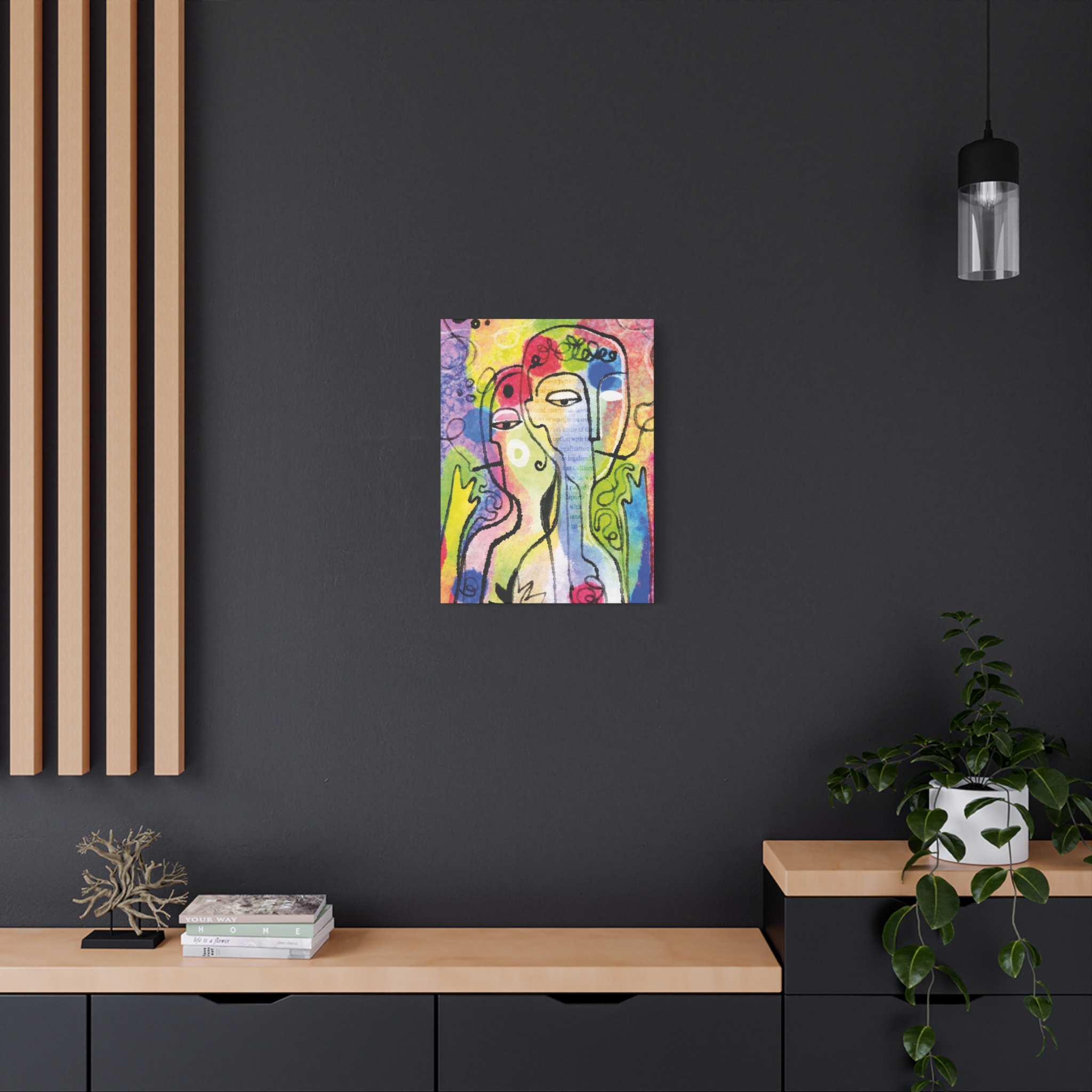 Abstract Colorful Faces Matte Canvas Wall Art — Stretched 1.25" - Image 32