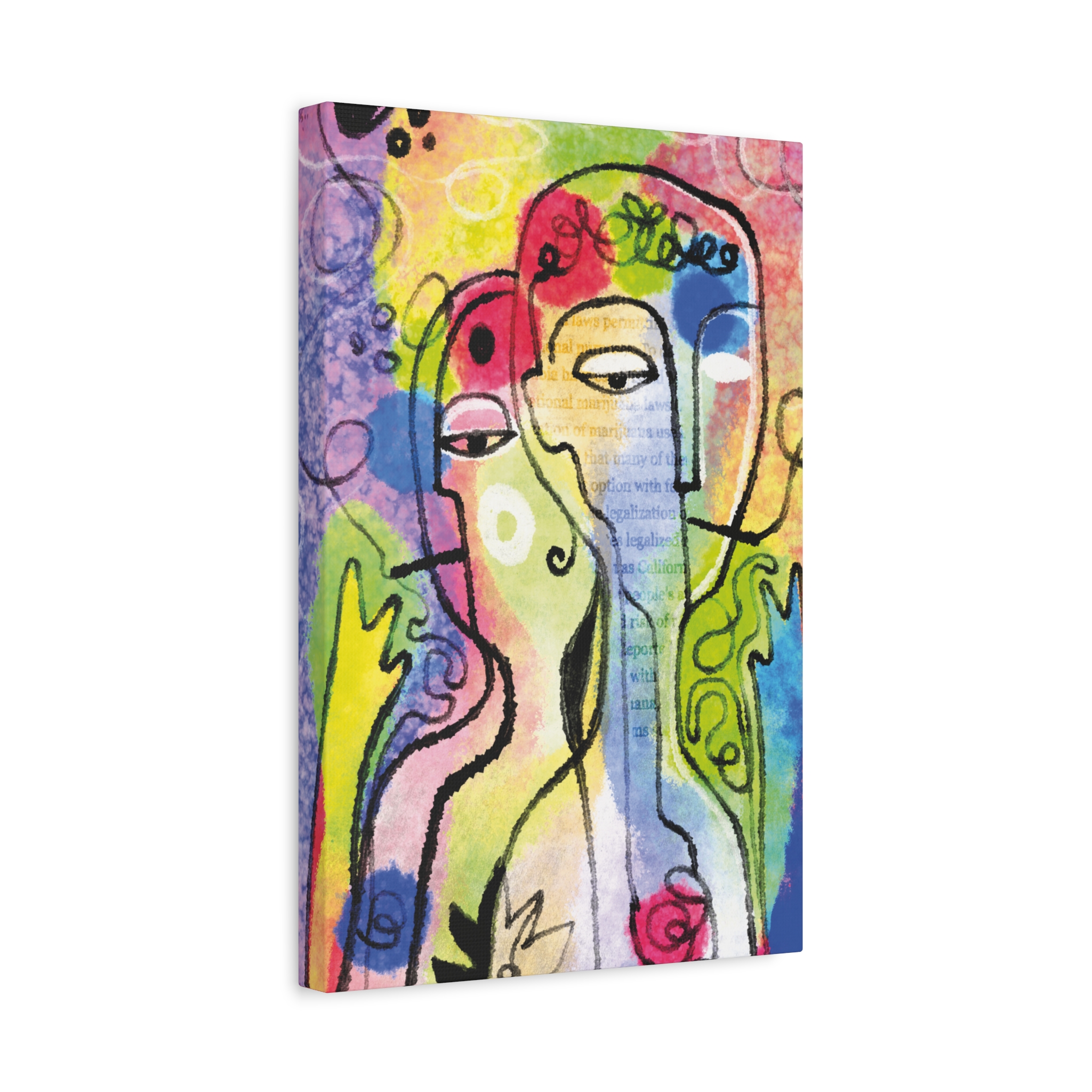 Abstract Colorful Faces Matte Canvas Wall Art — Stretched 1.25" - Image 18