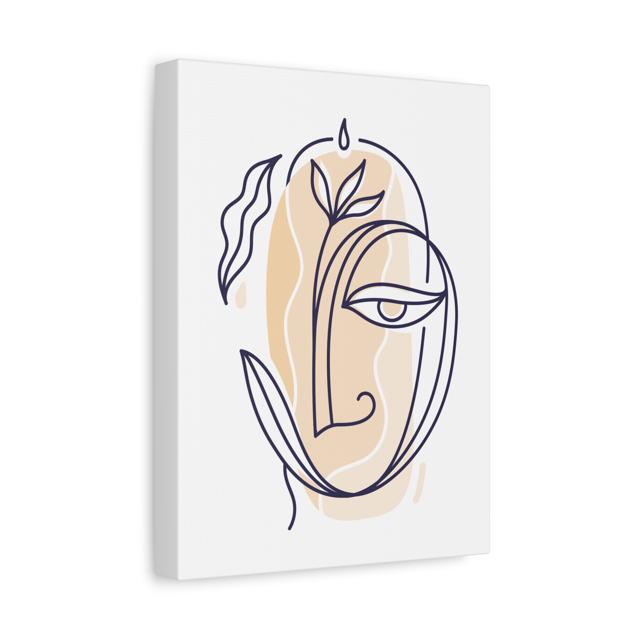 Abstract Line Art Face Canvas – Minimal Botanical Wall Art - Image 10