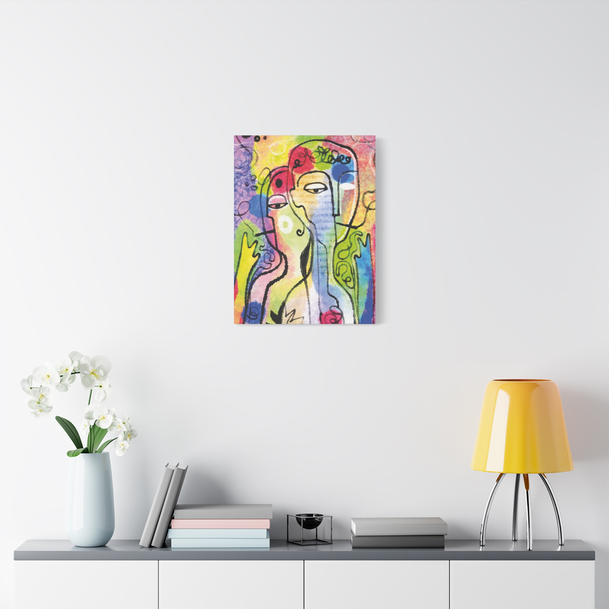 Abstract Colorful Faces Matte Canvas Wall Art — Stretched 1.25" - Image 31