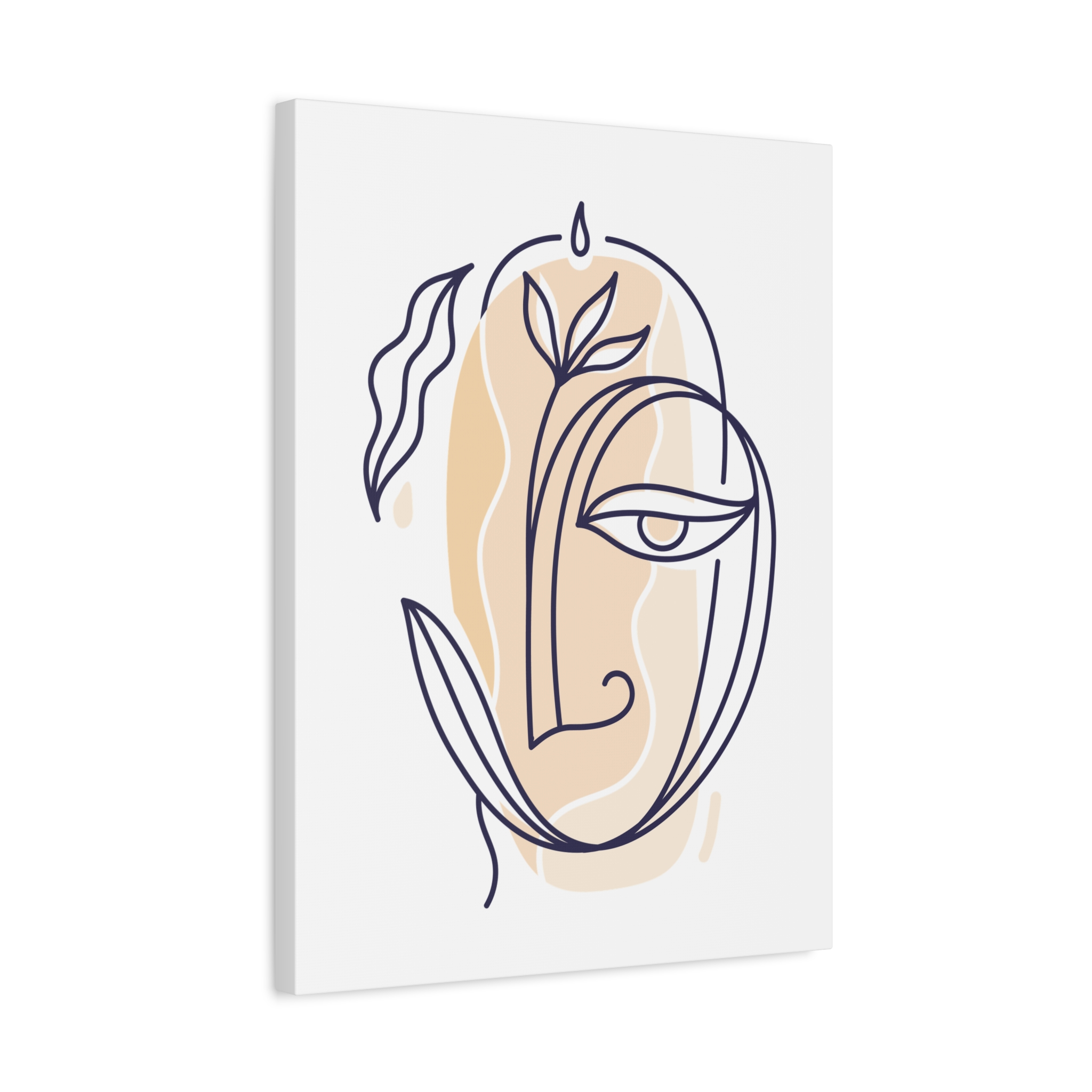 Abstract Line Art Face Canvas – Minimal Botanical Wall Art - Image 18