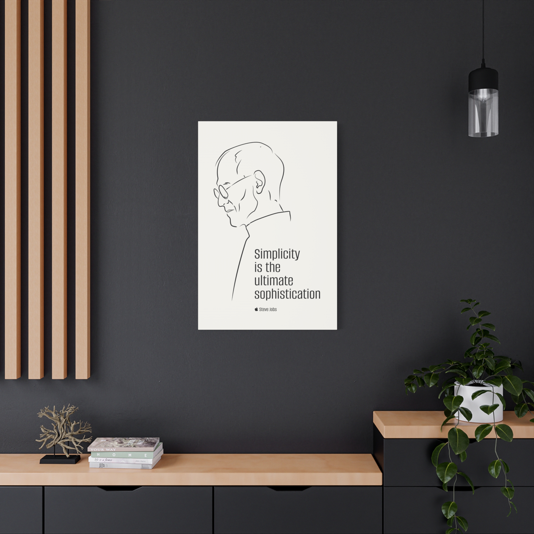 Steve Jobs Quote Canvas Print — “Simplicity is the ultimate sophistication” Matte Stretched Wall Art - Image 2