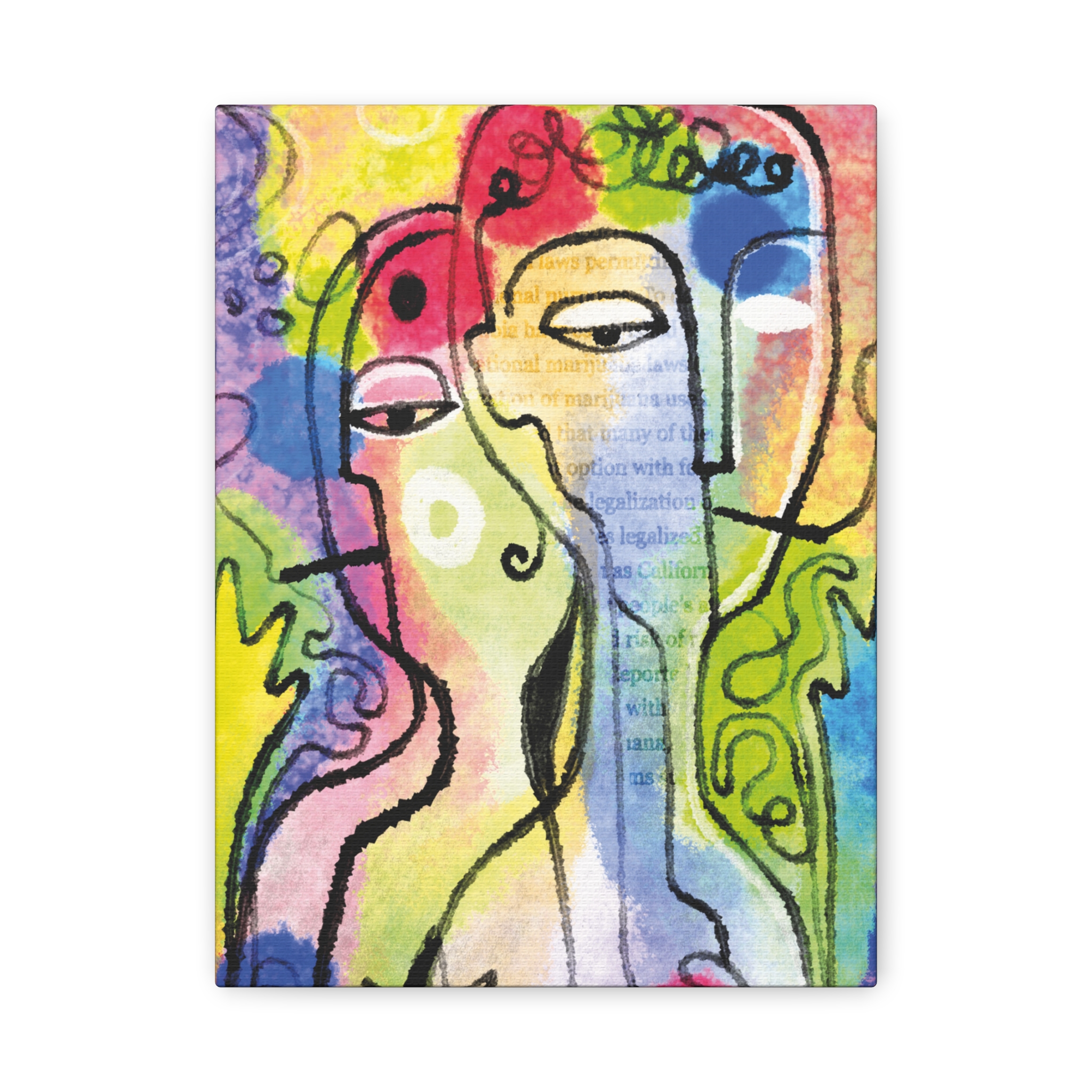 Abstract Colorful Faces Matte Canvas Wall Art — Stretched 1.25" - Image 9