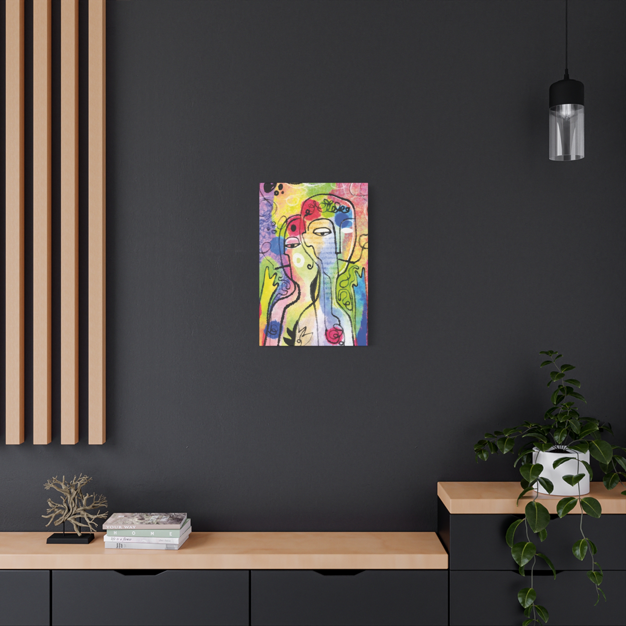 Abstract Colorful Faces Matte Canvas Wall Art — Stretched 1.25" - Image 28
