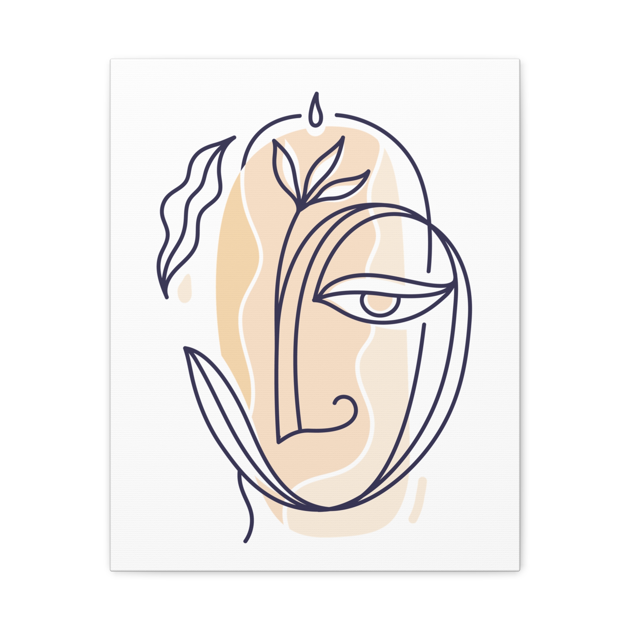 Abstract Line Art Face Canvas – Minimal Botanical Wall Art - Image 13
