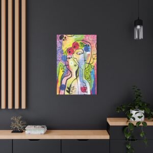 Abstract Colorful Faces Matte Canvas Wall Art — Stretched 1.25″