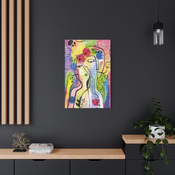 Abstract Colorful Faces Matte Canvas Wall Art — Stretched 1.25"