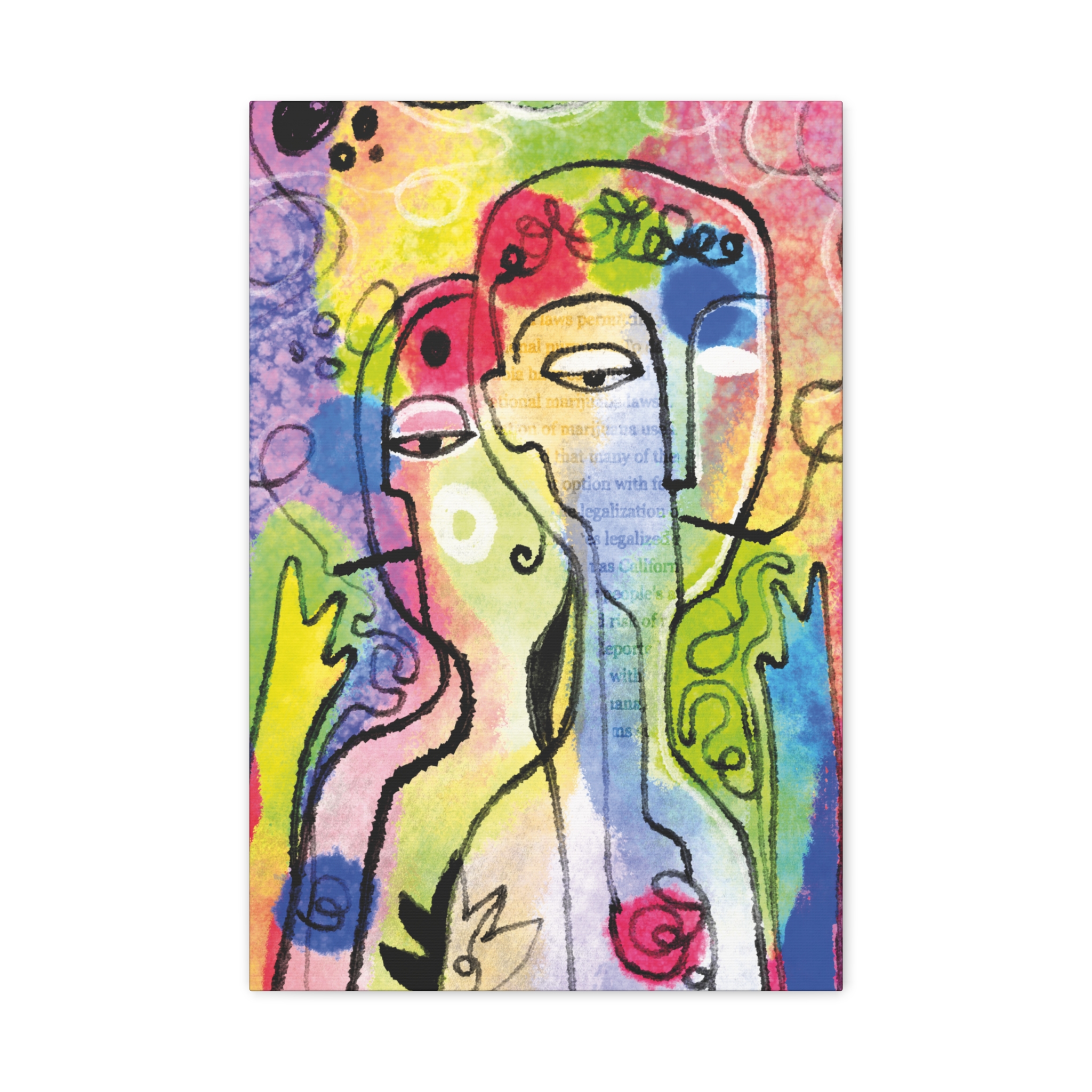 Abstract Colorful Faces Matte Canvas Wall Art — Stretched 1.25" - Image 25