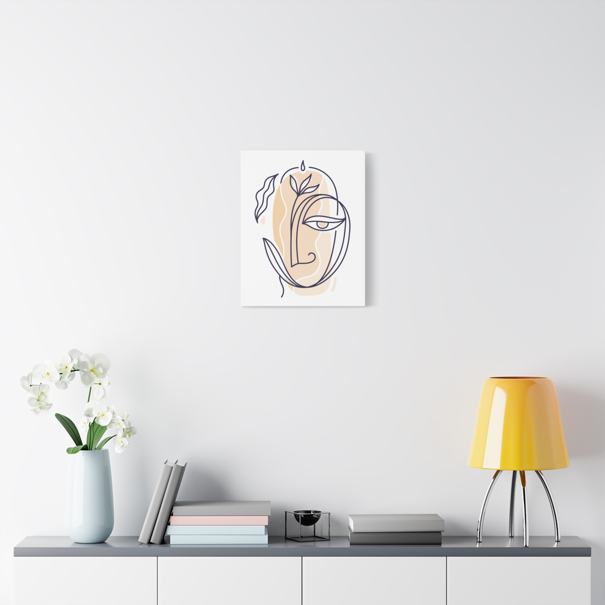 Abstract Line Art Face Canvas – Minimal Botanical Wall Art - Image 15