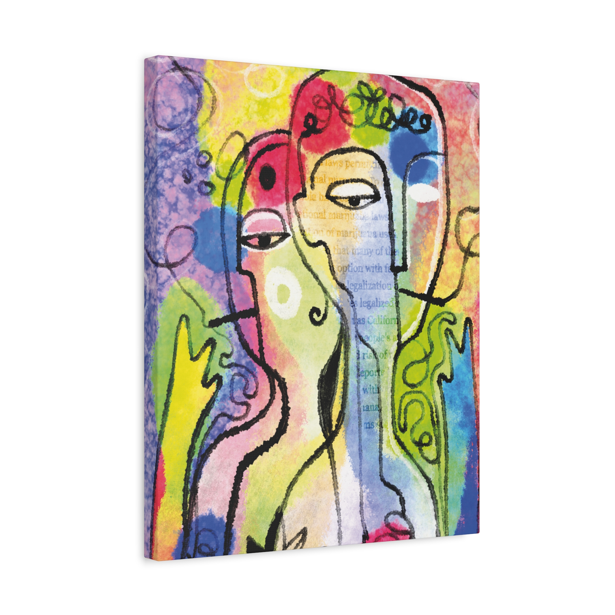 Abstract Colorful Faces Matte Canvas Wall Art — Stretched 1.25" - Image 22