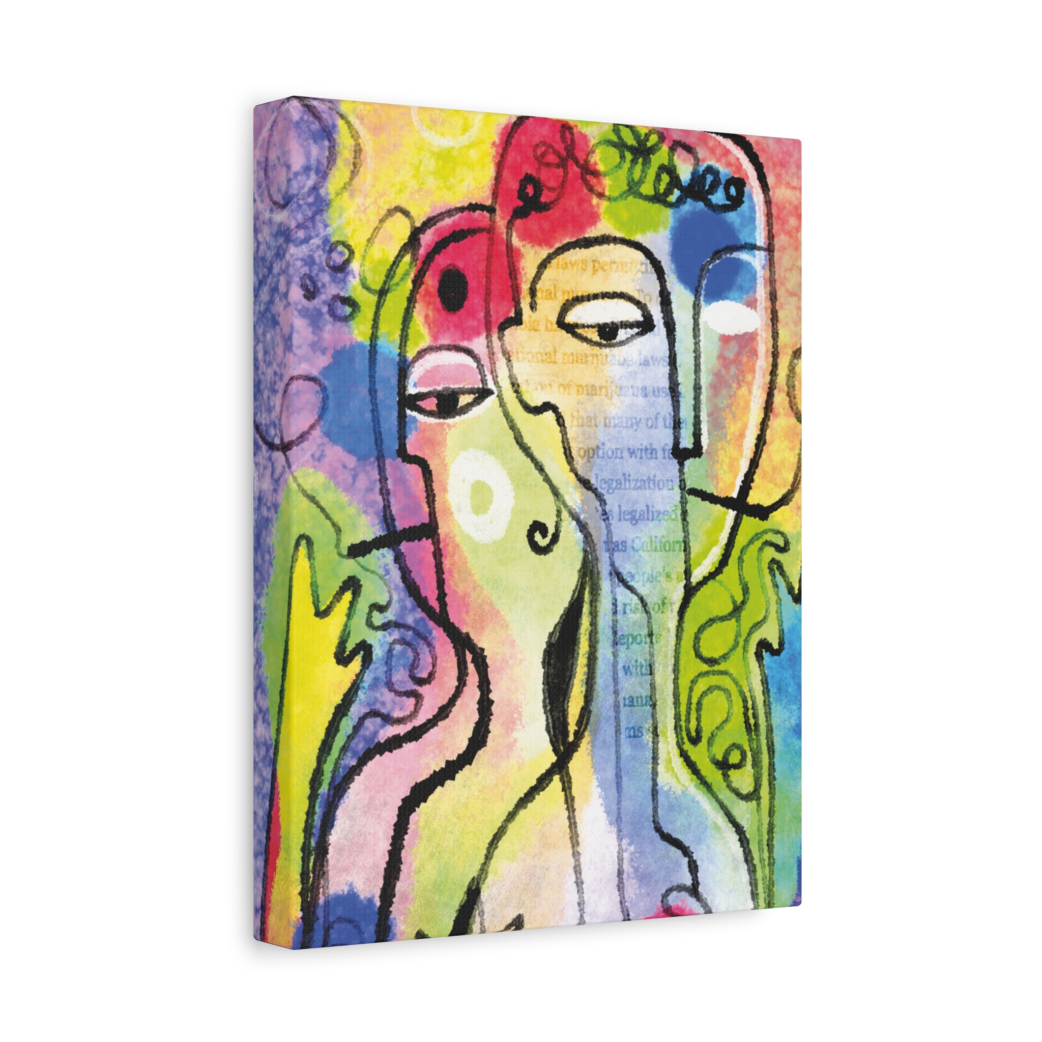 Abstract Colorful Faces Matte Canvas Wall Art — Stretched 1.25" - Image 10