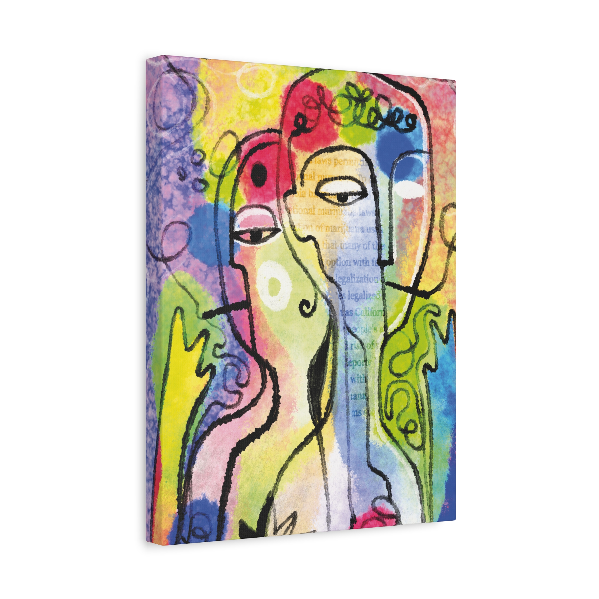 Abstract Colorful Faces Matte Canvas Wall Art — Stretched 1.25" - Image 14