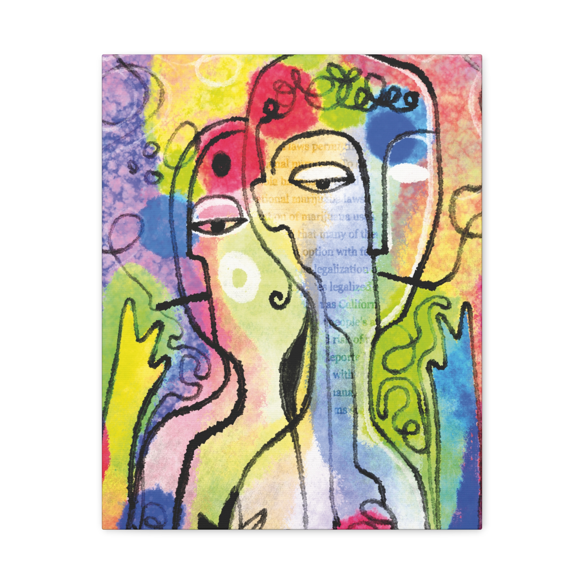 Abstract Colorful Faces Matte Canvas Wall Art — Stretched 1.25" - Image 21