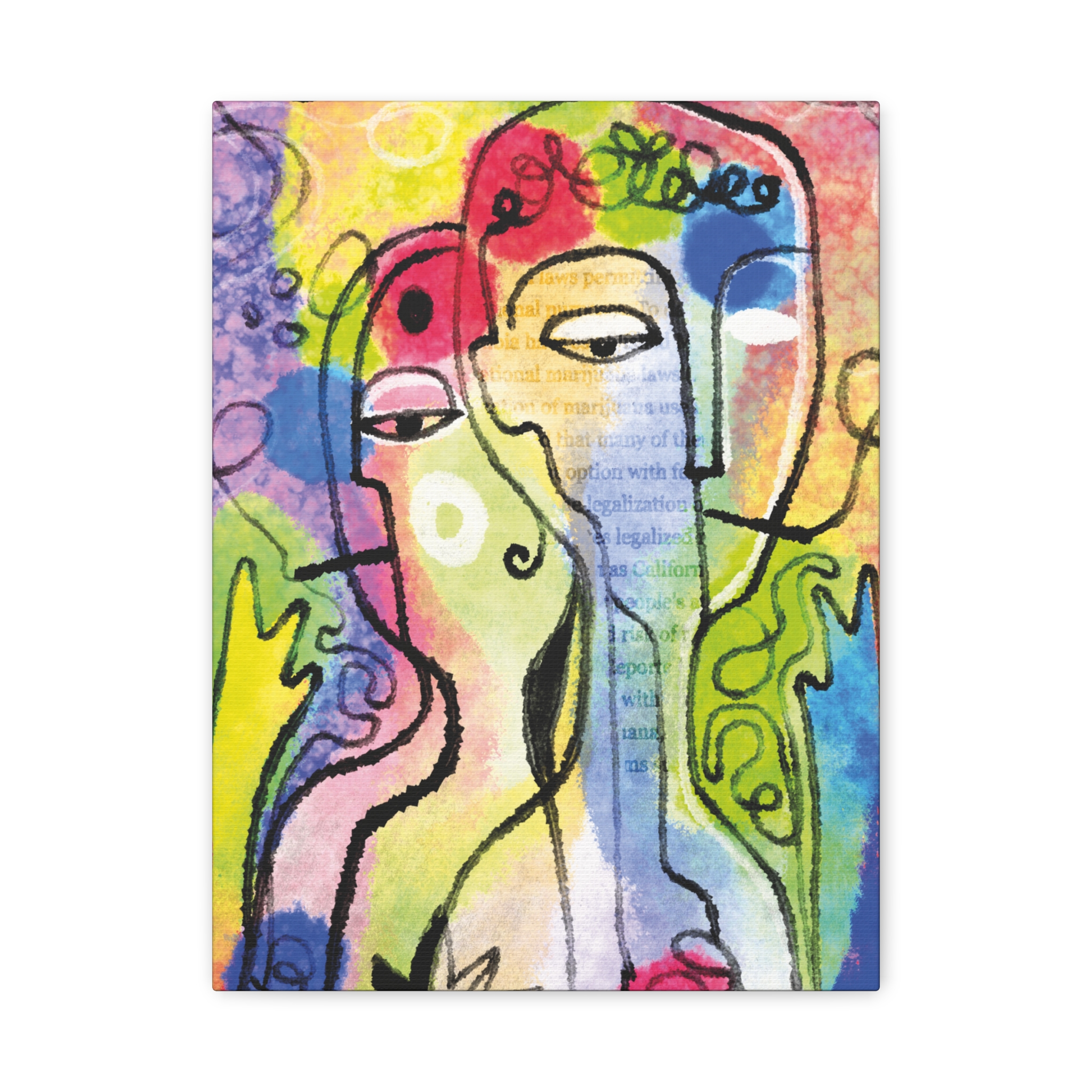 Abstract Colorful Faces Matte Canvas Wall Art — Stretched 1.25" - Image 13