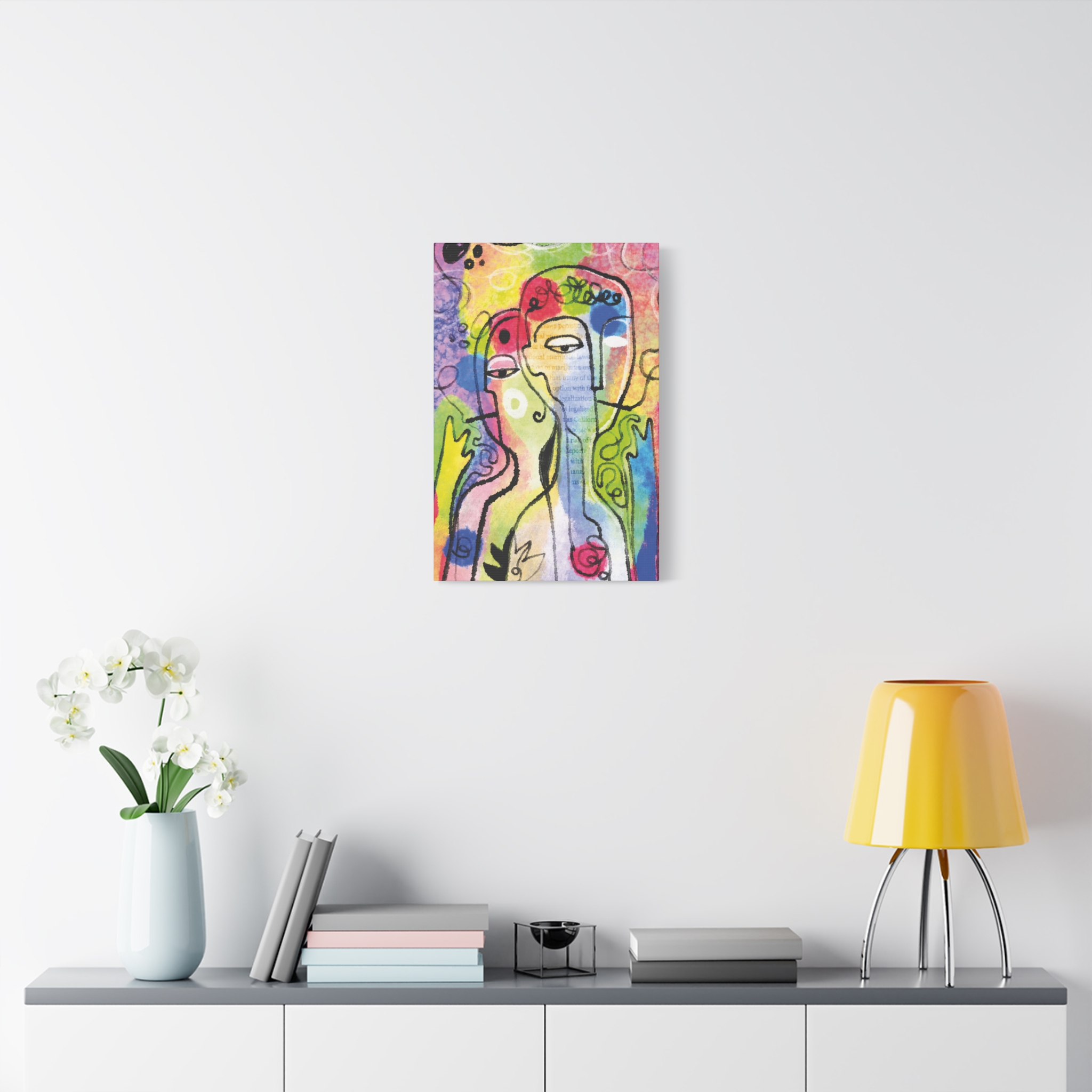 Abstract Colorful Faces Matte Canvas Wall Art — Stretched 1.25" - Image 27