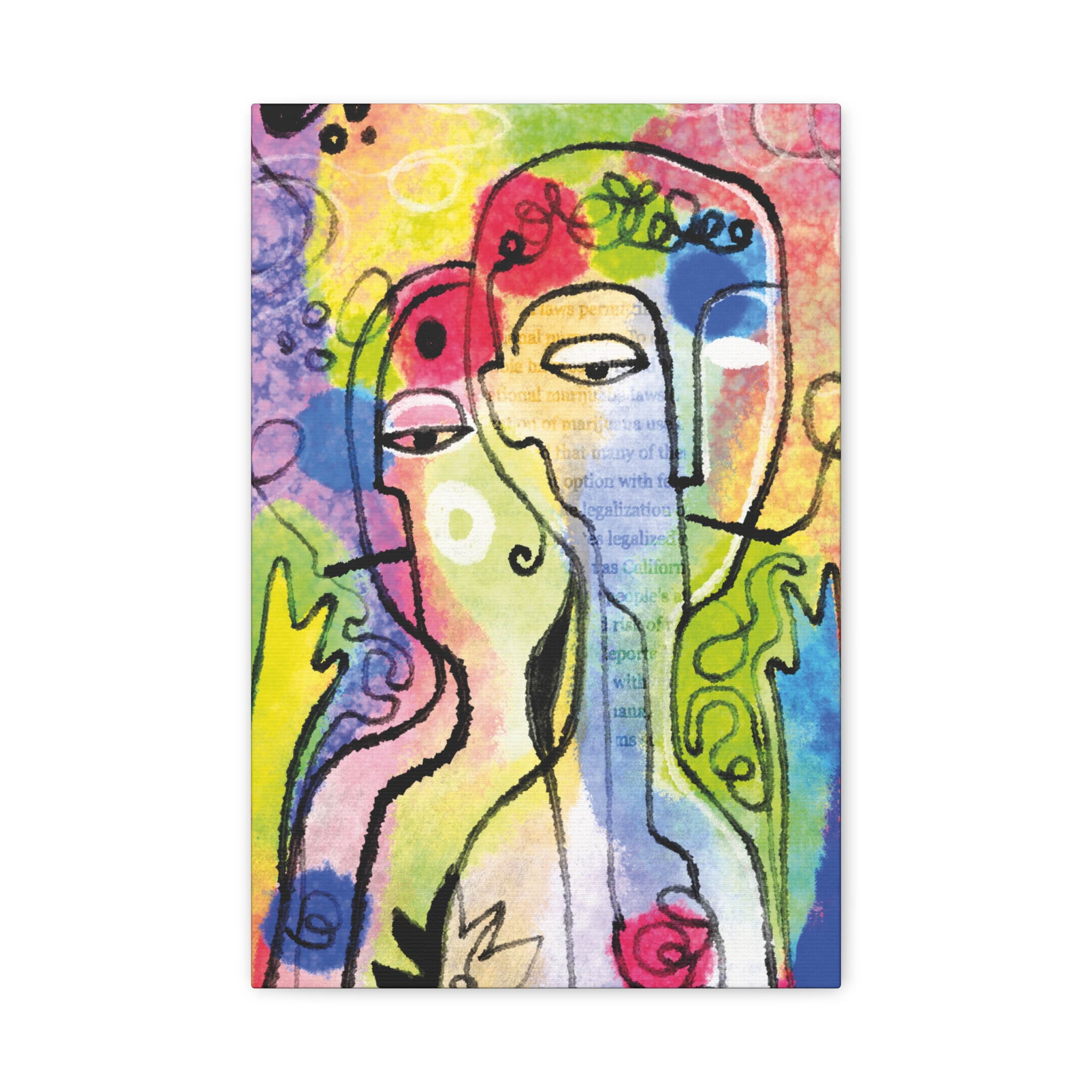 Abstract Colorful Faces Matte Canvas Wall Art — Stretched 1.25" - Image 17