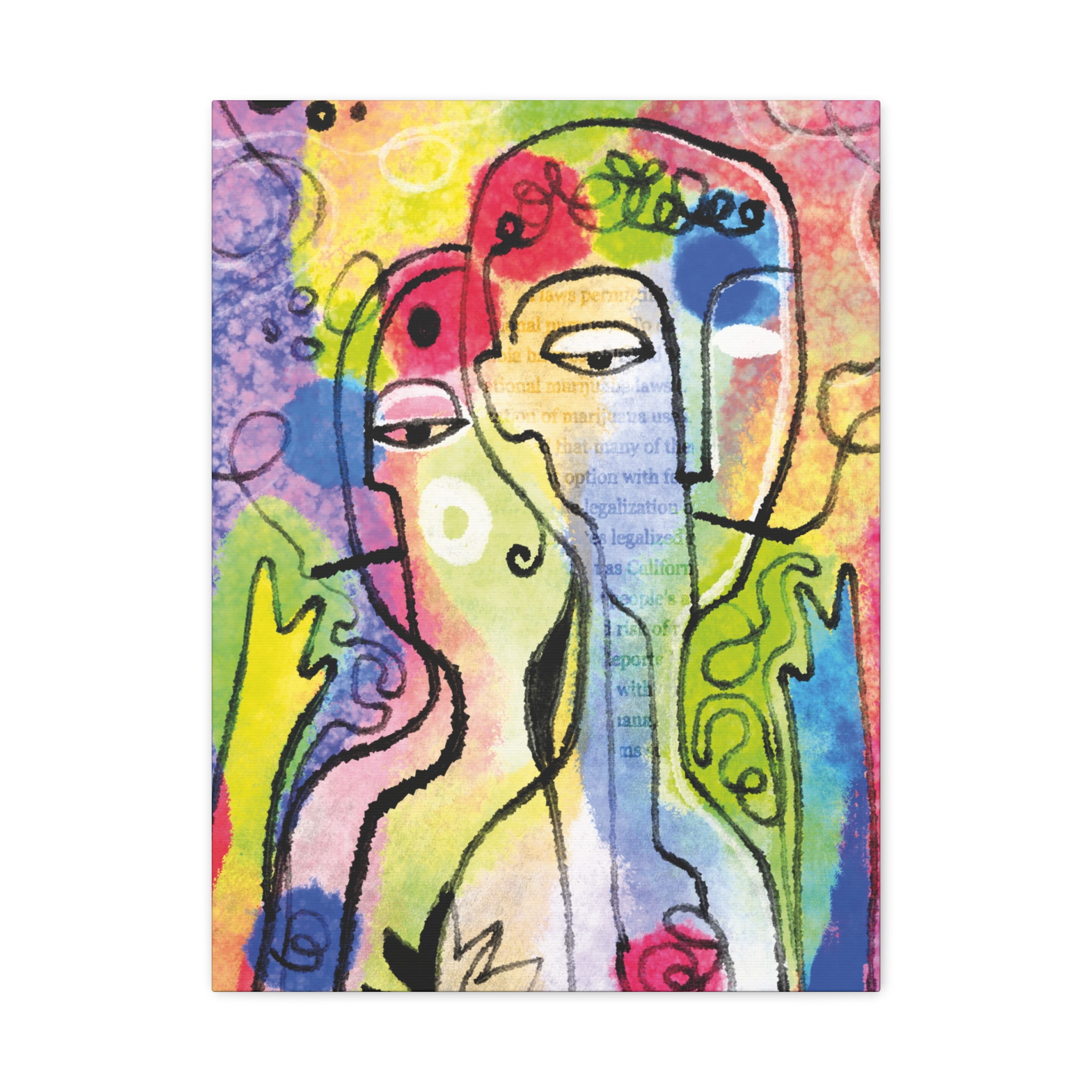 Abstract Colorful Faces Matte Canvas Wall Art — Stretched 1.25" - Image 29