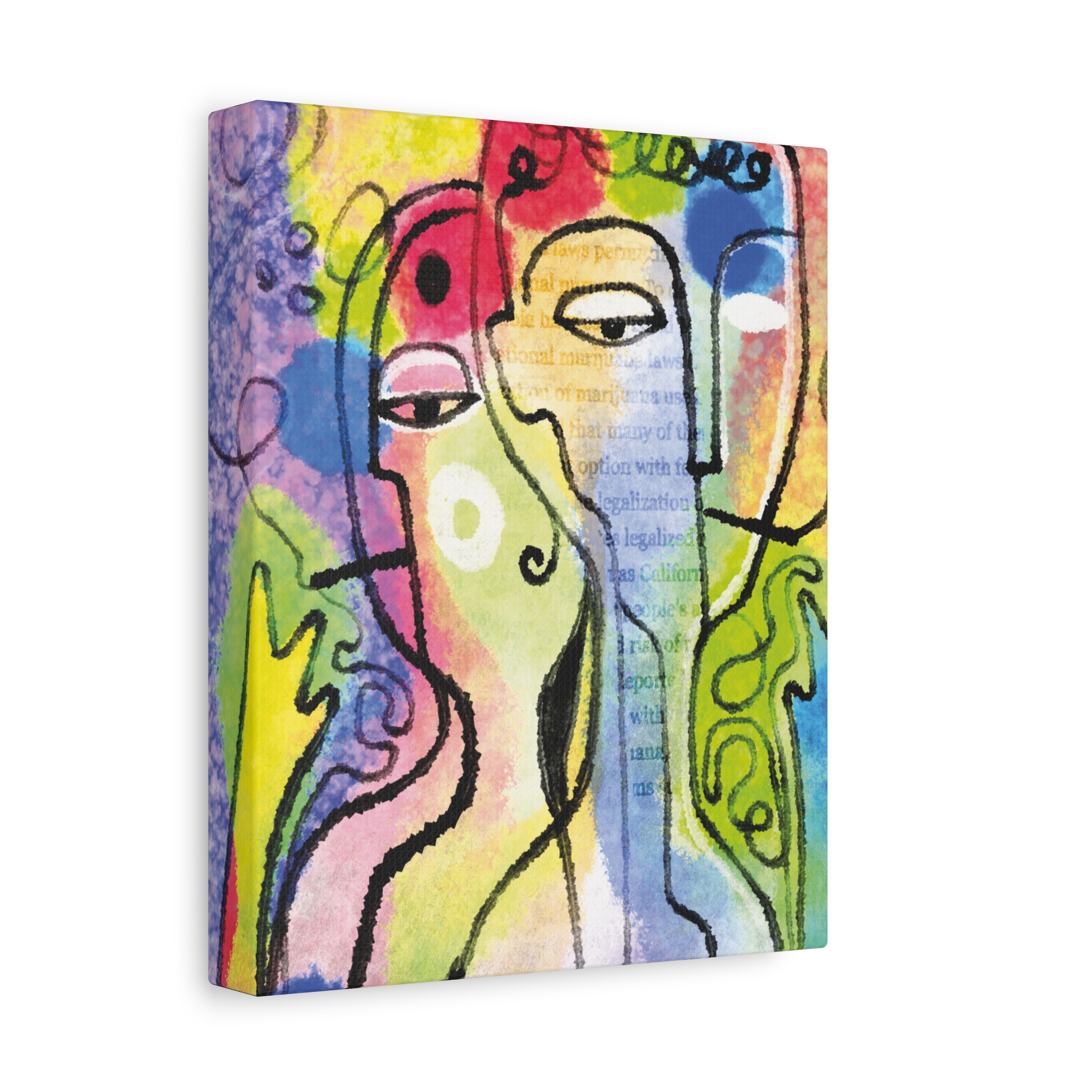 Abstract Colorful Faces Matte Canvas Wall Art — Stretched 1.25" - Image 6
