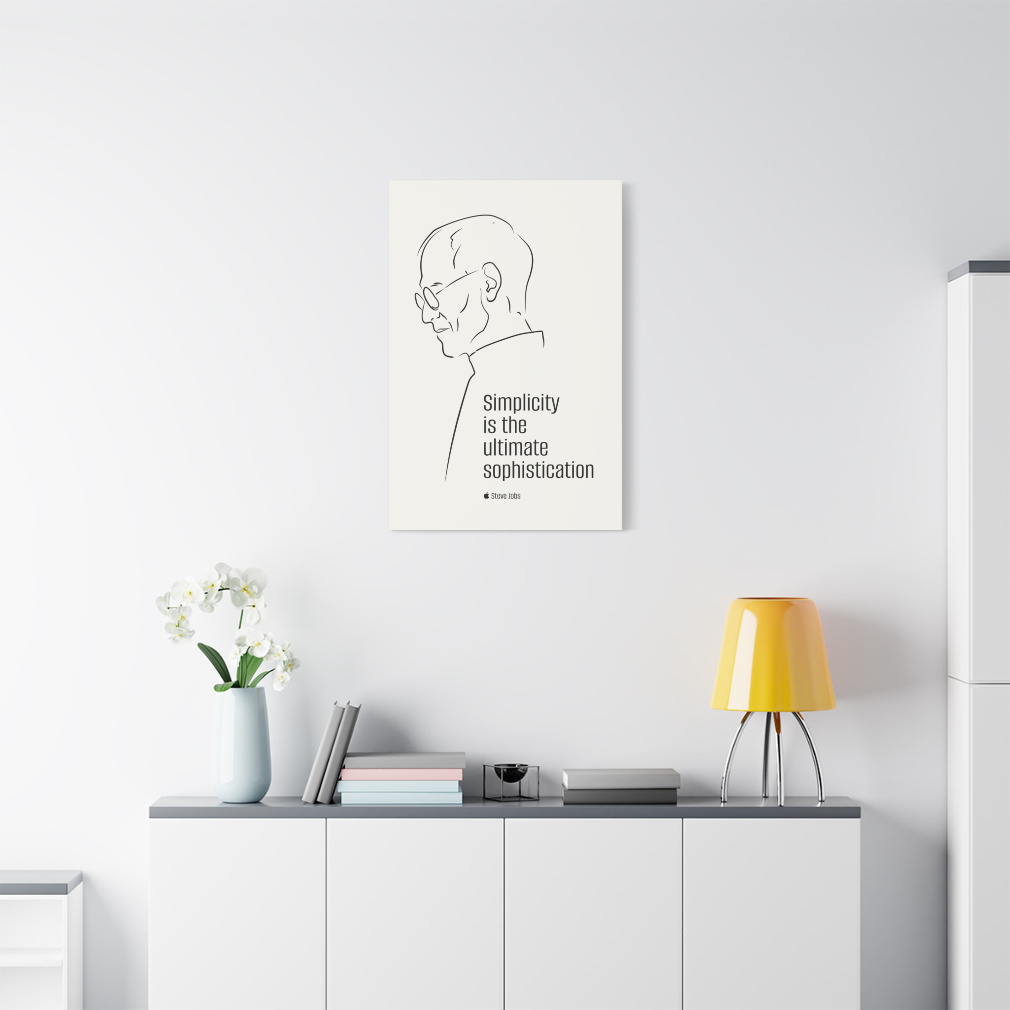 Steve Jobs Quote Canvas Print — “Simplicity is the ultimate sophistication” Matte Stretched Wall Art